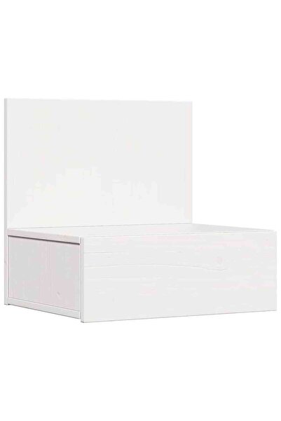 vidaxl Noptieră cu sertar Alb 42 x 32,5 x 40 cm Lemn masiv de pin