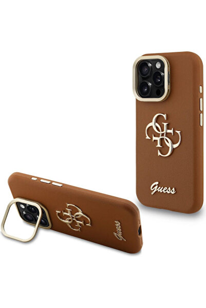 Guess Δερμάτινη Πίσω Θήκη PU με Υφή Κόκκους, Καφέ (iPhone 15 Pro) Κωδικός: GU...