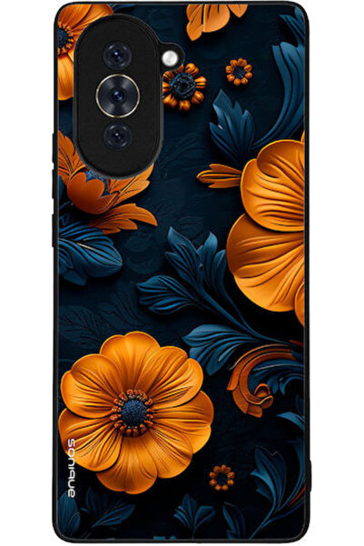 Other Σειρά Sonique 3D Λουλούδια Θήκη Κινητού Τηλεφώνου Huawei Nova 10 Πορτοκ...