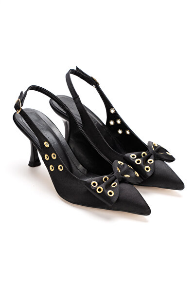 nhtshoes Women's Satin Bow Design Evening Dress Heeled Shoes