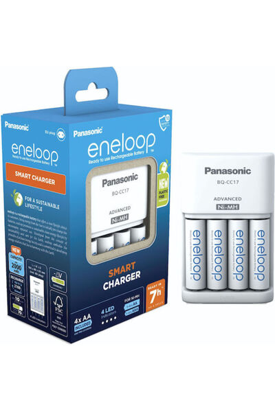PANASONIC Φορτιστής Eneloop Advanced BQ-CC17 για 4 μπαταρίες Ni-MH μεγέθους A...