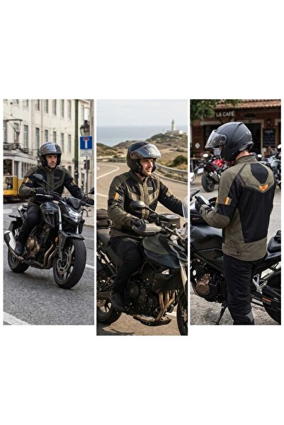 LS2 Blade Air Motosiklet Erkek Montu Haki Turuncu A seviye CE serfikalı ALC M...
