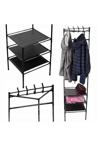 verk group Corner hanger for Clothes, Metallic, with 3 shelves for Shoes and ...
