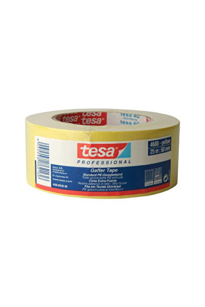 Tesa Bandă adezivă galbenă din material textil 25m*50mm