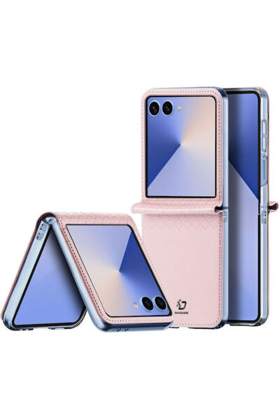 OEM Samsung Z Πίσω Κάλυμμα Δερμάτινο Ροζ (SAMSUNG Z Flip7 5G, DUX DUCIS)