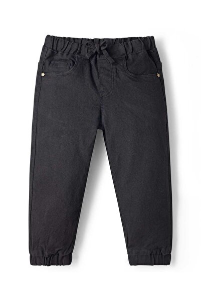 Babyhug Full Length Cuffed Hem Washed Denim Jeans With Stretch - Black