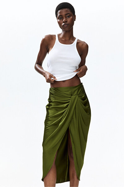 H&M Drapeli Saten Etek