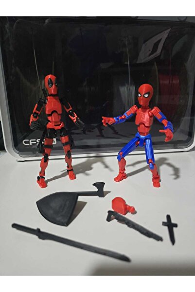 Maketo3D Dummy 13cm Eklemli Aksiyon Robot Avengers Marvel 2'li Set