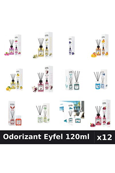 Eyfel Set 12 Odorizante Camera cu Betisoare - 12 Arome Asortate, 120ml
