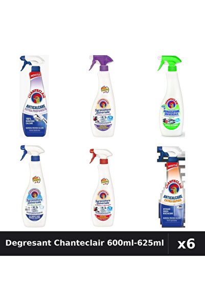 Chanteclair Set 6 Degresant Universal 600ml-625ml - 6 Arome, Anticalcar, Bica...