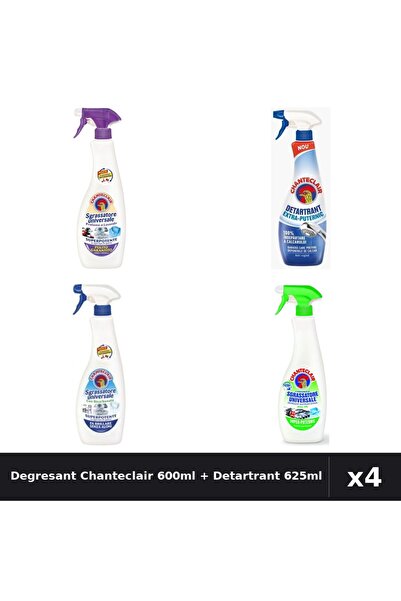 Chanteclair Set 4 Degresant Universal 600ml + Detartrant 625ml - Lavanda, Bic...