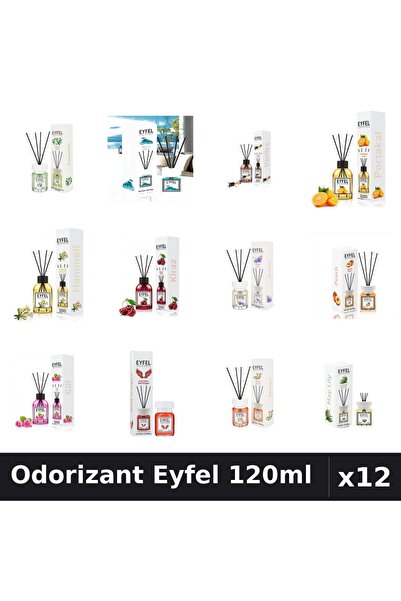 Eyfel Top Bottom Set of 12 Room Air Fresheners with Sticks - Assorted Fragran...