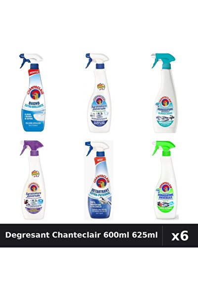 Chanteclair Set 6 Degresant Universal 600-625ml - 6 Arome, Anticalcar, Detart...