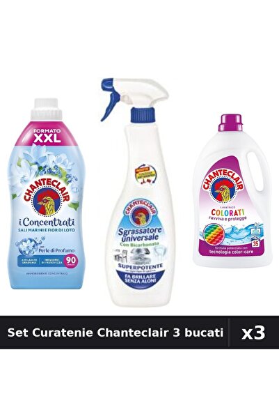Chanteclair Set 3 Curatenie - Detergent 1575ml, Balsam 1800ml, Degresant 600ml