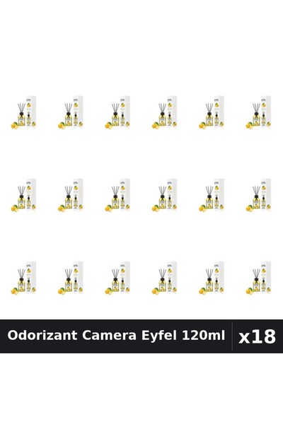 Eyfel Set 18 Odorizant Camera cu Betisoare - Aroma Lamaie Parfum Intens 120ml