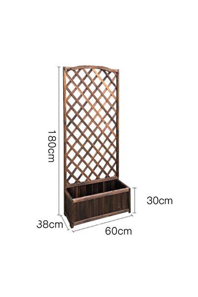 Kardett Jardinieră din lemn cu spalier pentru plante cățărătoare, 60x38x180 cm, rezistentă la exterior