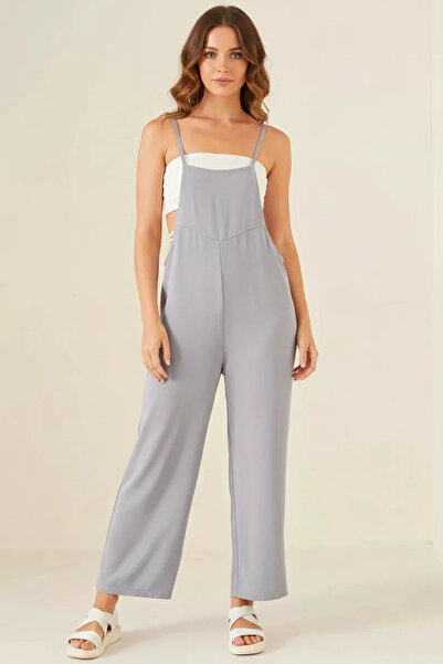 buğrahayalin Women's Strappy Gray Jumpsuit