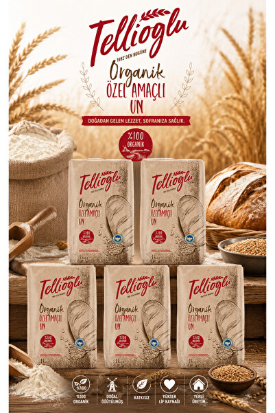 tellioğlu Organik Özel Amaçlı Un 5x1 Kg