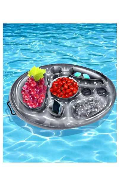GGEROU 70×50 cm Inflatable Drink Tray, Multifunctional Round Pool Float Drink...