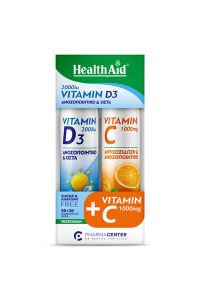 Health Aid HealthAid Βιταμίνη D3 & C Πορτοκάλι Προωθητικό Πακέτο