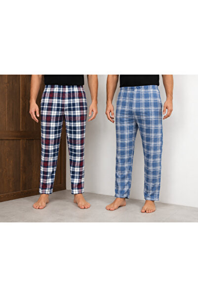 Serena Pantaloni de pijama barbat big size 2 piese/set - multicolor