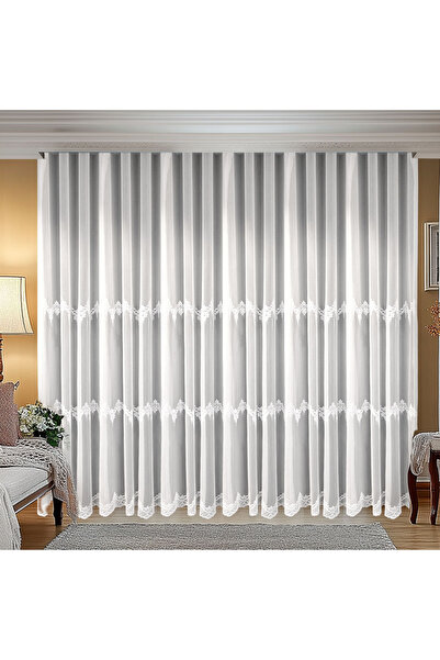 ArasyaHome Modern White Embroidered Curtain