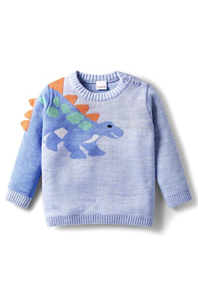 Babyhug Knit Full Full Sleeves Pullover Sweater with Dino Design & Applique -...