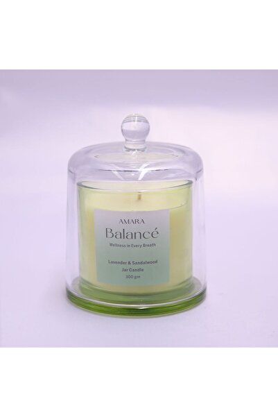 Amara Balance Lavender Sandalwood Jar Candle 300g with Lid Scented Candle