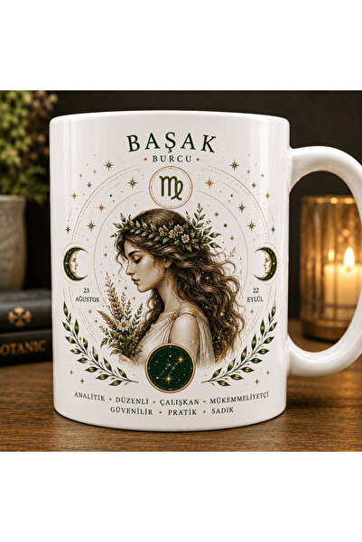 Art By Aslı Virgo Zodiac Themed Mug – Ceramic Mug with Astrology and Zodiac D...