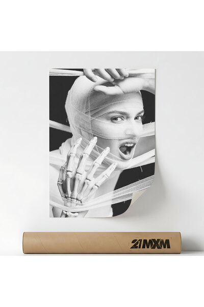 21mxm Poster Decorativ Tematică Cyberpunk & Tech - 'Android Touch', Material ...