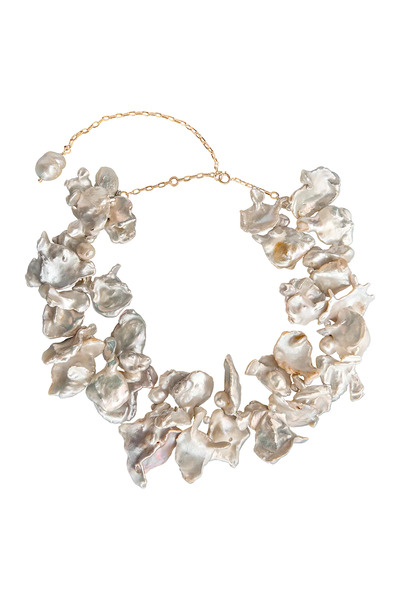 Lisa&Co. Silver Necklace White Keshi Pearls Rhodium plated silver / Freshwate...