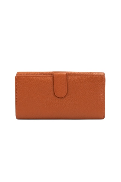 Posete Fagaras Sandra Leather Wallet - Orange, Genuine Leather Wallet , Women...