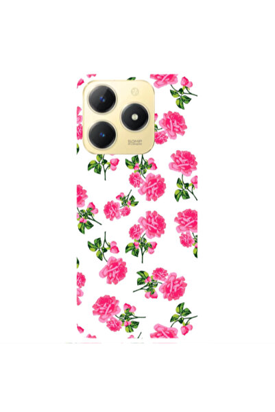 Other Realme C61 Roses White Transparent Silicone TPU Θήκη