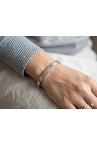 FOR YOU TAKI by Ezgi Silver Color Tarnish-Resistant Steel Ayetel Kursi Bracel...
