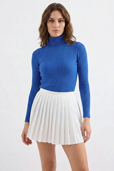buğrahayalin Women's Turtleneck Fit Cut Knitwear Saks Sweater