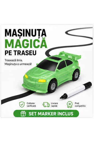 OEM Masinuta Magica pe traseu, set marker inclus, plastic, culori vibrante, 7...