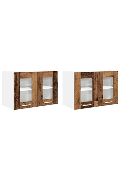 vidaxl Wall cabinet 2 pcs Old wood 60 x 31 x 40 cm Composite wood
