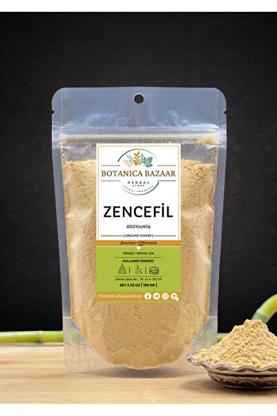 Botanica Bazaar Doğal Öğütülmüş Zencefil 1. Kalite - Katkısız Taze Çekim Toz ...