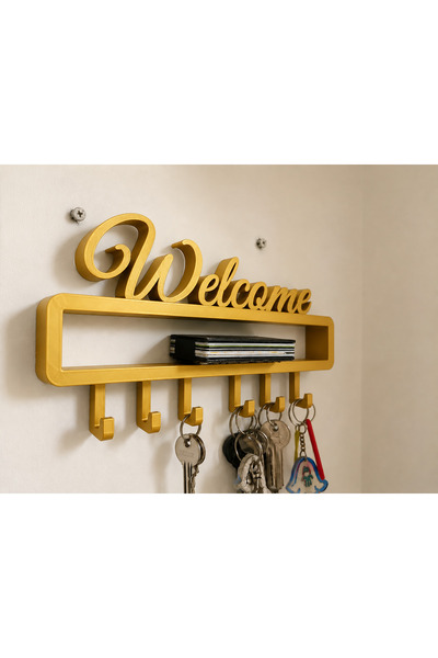 farist Welcome Written Wall Key Holder Rack – Decorative Hanging Key Organize...