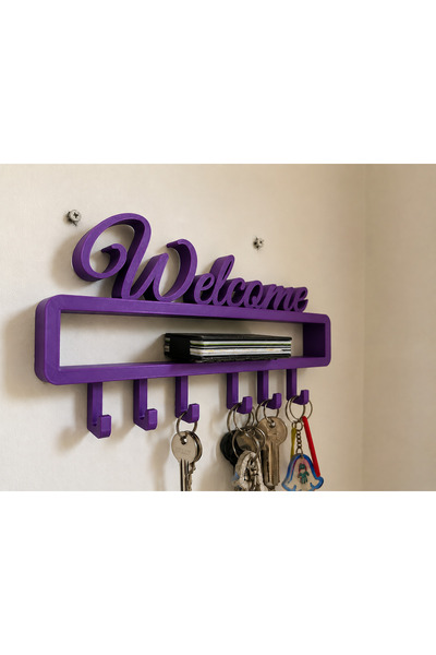 farist Welcome Written Wall Key Holder Rack – Decorative Hanging Key Organize...