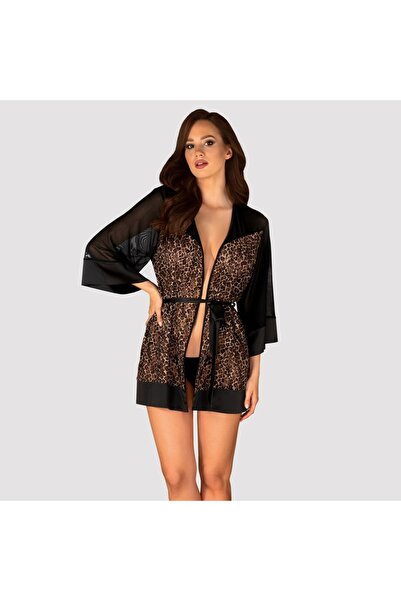 obsessive Lenjerie intimă mărimi mari – Robă OBS L/XL cu imprimeu animal / Ma...