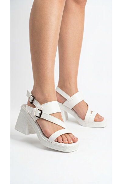 Limeo Square Toe Double Strap Thick Vintage Heeled Women's Summer Sandals Shoes