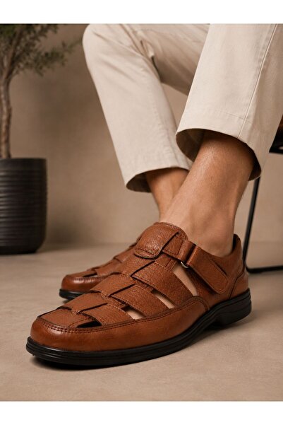 PAPUCUMUN DÜNYASI Men's Genuine Leather Orthopedic Gel Sole Comfortable Daily...