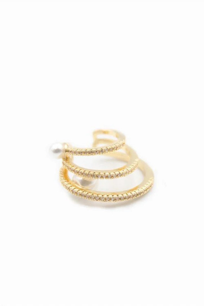 Marsilyan Nvdn- Ieg - Stone-Encrusted Cartilage Earrings - Gold Iegrs-Nvdn1