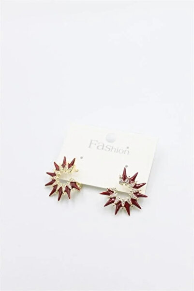 Marsilyan Nvdn- Ieg - Enamel Earrings - Burgundy Iegrs-Nvdn1