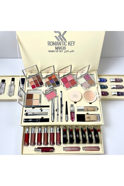 ROMANTIC KEY طقم مكياج العروسة الاحترافي المتكامل من رومانتيك كي - بوكس فخم ه...