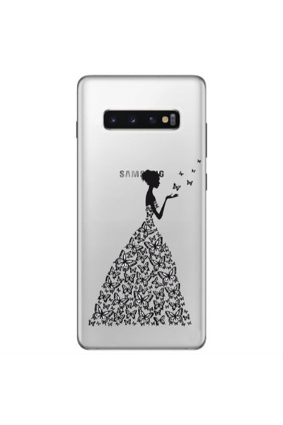 Other Samsung S10 Plus Butterfly Girl Transparent Silicone TPU Θήκη