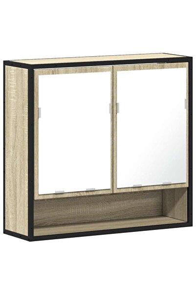 vidaxl Dulap cu oglindă pentru baie, stejar Sonoma, 65x20x60 cm, lemn stratif...