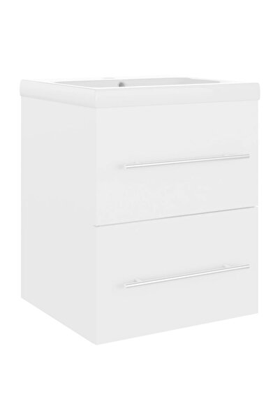 vidaxl Cabinet with built-in sink, white, engineered wood