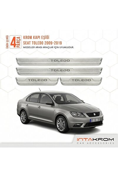 intakrom Seat Toledo 2009-2019 Uyumlu Satine Krom Kapı Koruma Eşiği 4 Parça